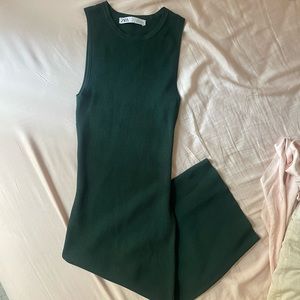 Zara Green ribbed dress